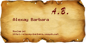 Alexay Barbara névjegykártya