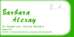 barbara alexay business card